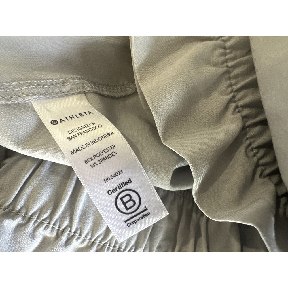 Athleta Skyline Pants Light Gray Tie Waist Athleisure Travel Lifestyle Size 12 - Picture 6 of 11